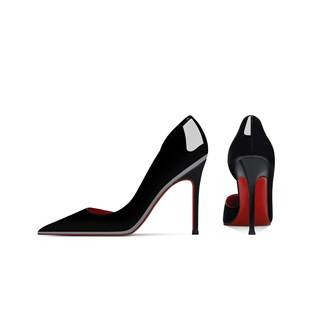 Red-Soled Shoes with Side Hollow High Heels for Women, Stiletto Heels, 2025 Summer New Sexy Patent Leather Soft-Soled Pointed-Toe Shoes