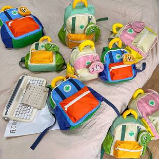 Shoulder Large, Medium and Small Cute Kidsren's Small Backpack Summer Travel Kindergarten School Bag Boys and Girls Contrasting Colors