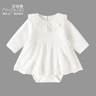 Baby Girl Long-Sleeved Dress, Infant Princess Dress, Spring & Fall New Baggy Dress, Newborn One-Year-Old Dress Skirt