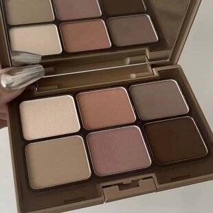 HERORANGE six-color eyeshadow palette with blush, contour, and highlighter in one, earth tones, affordable makeup for students