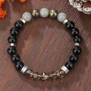 Cross-Border New Product Crystal Shoushan Stone Elastic String Bracelet for Women Wholesale Natural Stone Jewelry Elastic String Bead Bracelet