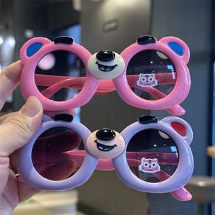 2026 New Model Kidsren's Sunglasses, Baby Sunglasses, Boys and Girls Photo-Taking Cartoon Bear-Shaped Kidsren's Glasses 6510