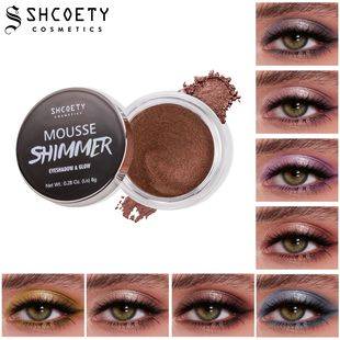 SHCOETY monochrome mousse eye shadow high gloss brightening color eye shadow powder easy to color mermaid face high gloss powder