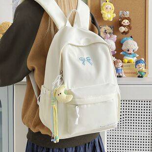 New Cross-Border School Bag for Junior High School Students with High Aesthetic Appeal, Bowknot Design, Large Capacity, Lightweight, Suitable for Outings and Travel, Laptop Bag