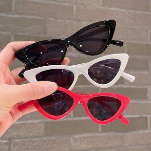 Children's Sunglasses Boys and Girls Personalized Retro Triangle Cat's Eye Sunglasses Baby Fashion Street Show Trendy Pat Glasses