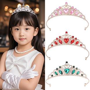 Children's Crown Hair Accessories Princess Alloy Crown Crystal Headband Ballet Performance Crown Children's Birthday Hair Accessories