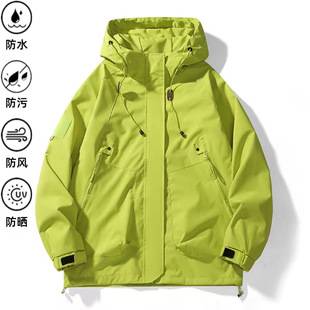 Cross-border American-style workwear jacket for men, spring and autumn outdoor loose-fitting windproof and waterproof mountaineering jacket for couples