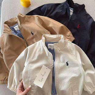 Children's Jacket 2026 Spring Collection Boys' Fashion Embroidered Jacket Baby Toddler Top Big Kids' Spring Autumn Shirt