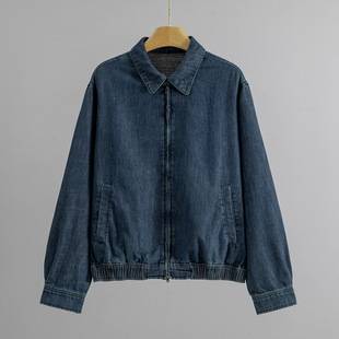 Miss Miao's gold glitter sequin lyocell cotton lapel shiny zipper denim jacket for women