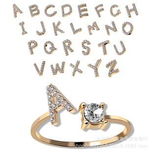 Thousands of Repeat Purchases: Ring Jewelry, Creative Adjustable Open Rings for Women, 26-Letter Rings Wholesale