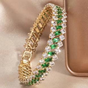 Hongdi Cross-Border Factory European and American Popular Roman Zircon Bracelet for Women, Suitable for Daily Wear and Parties, High-End Jewelry