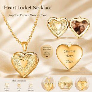 Cross-Border Hot-Selling Love Photo Box Pendant Necklace Photo DIY Engraved Couple Necklace Locket Necklace