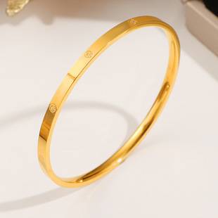New 18K gold-plated cross-pattern bracelet for women, elegant and luxurious, simple and stylish, gold bracelet that does not fade