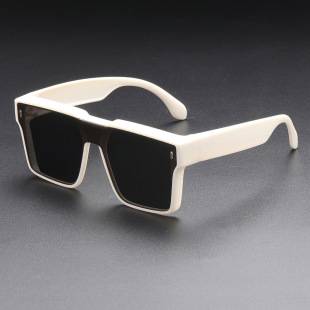 Black One-Piece Large Square Frame Myopia Mirror Set Sunshade Sun Protection Polarized Anti-Uv Internet Celebrity Round Face Slimming Look Sunglasses
