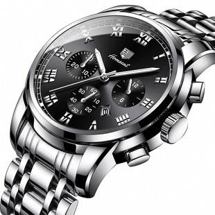 Cross-border men's watch, waterproof, luminous, with calendar, stainless steel, fully automatic mechanical watch, high aesthetic value, business steel strap