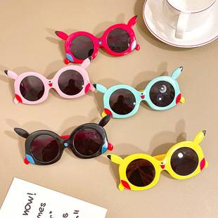Children's Cartoon Sunglasses Cute Pikachu Baby UV-proof Sunglasses for Boys and Girls Summer Sunshade Glasses Trendy