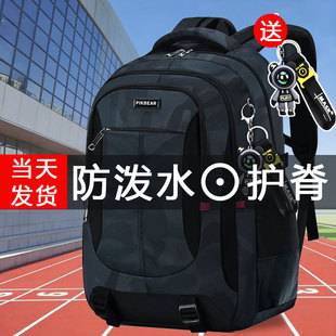 Extra-Large Capacity Camouflage School Bag for Boys, Middle School and High School Students, Spine-Protecting, Water-Repellent Backpack