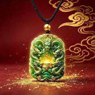 [Dragon and Phoenix Playing with Pearls] Traditional Enamel Metal Pendant with Three-Dimensional Relief, High-End Pendant, Inheriting Traditional Chinese Style Necklace Jewelry