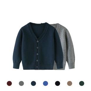Factory Direct Sales Spring & Fall European and American Kidsren's Pure Cotton Thin Outwears for Boys and Girls, Middle and Large Kidsren, Knitted Cardigans