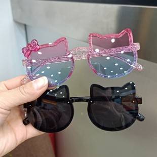 Children's Sunglasses Girls Anti-UV Cute Super Cute Baby Glasses Little Girl Soft Leg Silicone Polarized Sunglasses