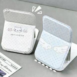 Polka Dot Kitten Folding Makeup Mirror Portable Student Dormitory Desktop Vanity Mirror Travel Vanity Mirror