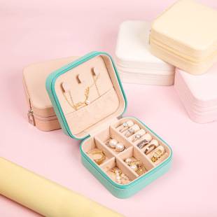 Cross-Border Jewelry Box Travel Portable Earrings Necklace Ring Box Jewelry Storage Box Spot Wholesale Labeling Dropshipping