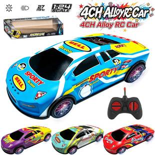 Cross-border four-way drift high-speed racing alloy sports car graffiti tin electric remote control car children's toy car model