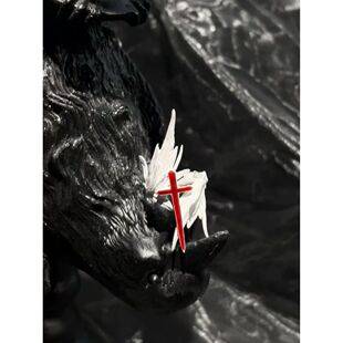 Cross-border Creative Free Spirit Angel Wings Feather Cross Ring, Adjustable Open Design, Simple and Unique Wing Ring
