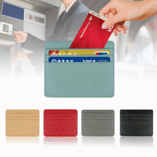 Cross-border ultra-thin card case customizable logo coin purse PU leather large capacity bank card multi-card card case oem