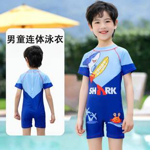 Boys' One-Piece Swimsuit, Cute Cartoon Quick-Dry Toddler Swimsuit, Boys' Swimwear, Hot Spring Children's Swimsuit