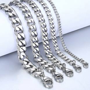 European and American men's titanium steel bracelet cross-border six-sided grinding Cuban bracelet simple personality bracelet trendy earth cool jewelry