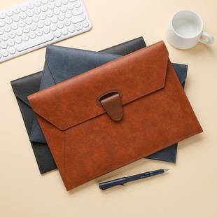 A4 Business Document Bag Leather Information Bag Thickeneded Waterproof Information Storage Bag Office Contract Bill Briefcase