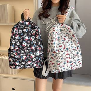 New large-capacity schoolbag small junior high school student college student backpack women's cute Hello Kitty high-value wholesale
