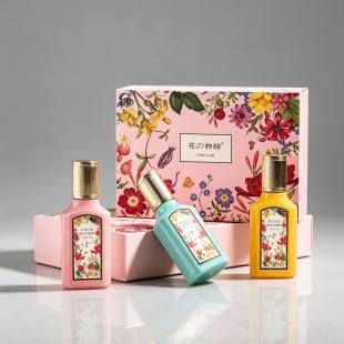 Cross-Border Qimeng Gardenia Women's Perfume Three-Piece Set Long-Lasting Jasmine Vanilla Orchid Fragrance Eau De Toilette Set