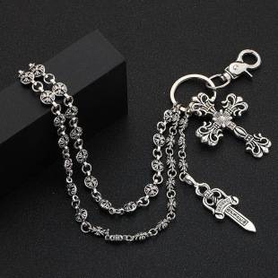 Punk Hip-Hop Double-Layer Chain Cross Pants Chain Accessory Detachable Vintage Style Jeans Sword Chain Decoration