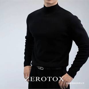 Autumn and Winter Men's Wool Knitwear, Warm and Skin-Friendly, Half-Turtleneck, Slim Fit, Casual Sweater, Versatile, Modal, Comfortable