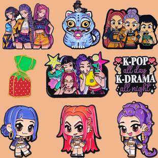 Demon Slayer Girls Metal Brooches, Girl Group Merchandise, Idol Trendy Backpack Accessories, Fashion Accessories, Demon Slayer Girls Merchandise