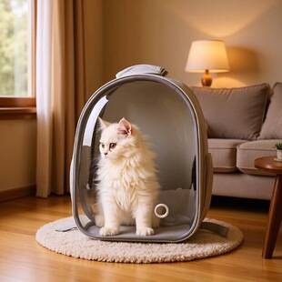 Cat Carrier Pet Space Capsule Large Capacity Cat Backpack Small Dog Carrier Chest Shoulder Breathable Pet Bag Side Opening