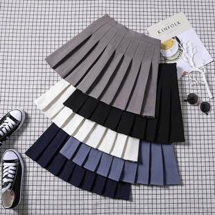 Pleated Skirt Women's Spring and Summer Jk White A-Line Skirt New Korean Style High Waist Skirt Versatile Large Size Plaid Skirt
