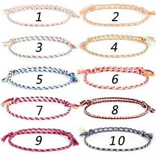 Cross-border jewelry and cultural items: Hand-twisted cotton thread bracelet, Xizang-style cotton cord with copper beads and tassels, adjustable idol bracelet