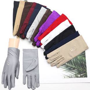 Summer sun protection gloves women's spring and autumn thin electric car riding driving etiquette elastic jewelry lace UV protection
