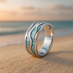 Hongdi Factory's European and American Beach Wave Series Rings Are Niche Designs That Capture the Aurora Ocean Vacation Style