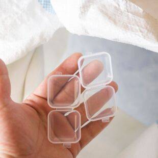 Transparent Pp Earrings Plastic Storage Box Earplug Packaging Box Sponge Pen Tip Accessories Jewelry Yuan Accessories Box Free Shipping