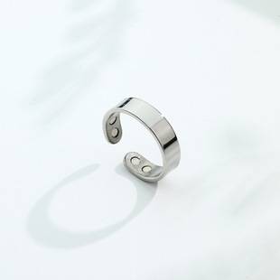 Cross-Border Popular Stainless Steel Magnet Ring Magnetic Opening Anti-Snoring Ring Double Magnetic Healthy Fashion Bracelet