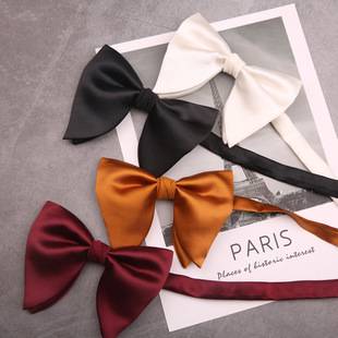 British style solid color Horn angle bow tie bow fashion solid color men's dress bow tie black Milky White Brown