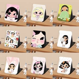 Yuyu folding mirror, cute cartoon makeup mirror, desktop portable standing vanity mirror