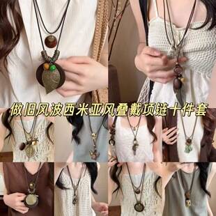 Bohemian long necklace for women, new high-end pendant, niche design sweater chain accessory