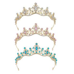 New in stock Bride Crown Hair Hoop European and American Wedding Wedding Wedding Jewelry Simple Headwear Birthday Alloy Crown Hair Accessories