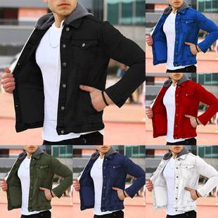 Men's European and American 2022 Autumn and Winter Fashionable Casual Slim-fit Hooded Jacket Multi-pocket Light Panel Work Jacket