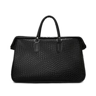 European and American Retro Handbag Men's Business Briefcase Casual Leather Pu Woven Fashion Large Capacity Computer Bag